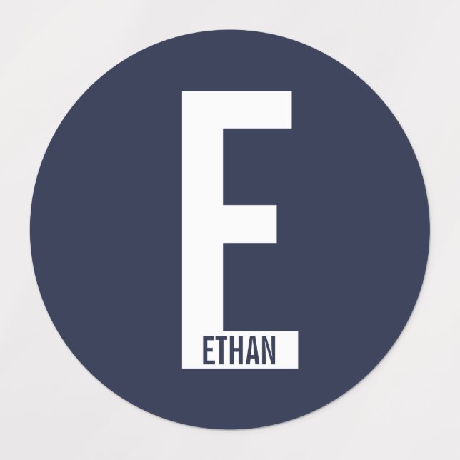 Modern Personalized Bold Monogram and Name Labels (Design 1)