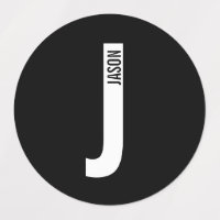 Modern Personalized Bold Monogram and Name Labels