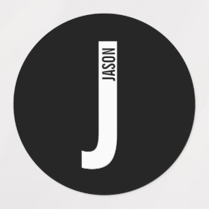 Modern Personalized Bold Monogram and Name Labels