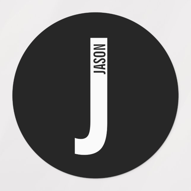 Modern Personalized Bold Monogram and Name Labels (Design 1)