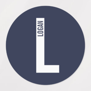 Modern Personalized Bold Monogram and Name Labels