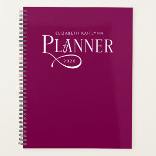 Modern Personalized Burgundy and Wine Planner