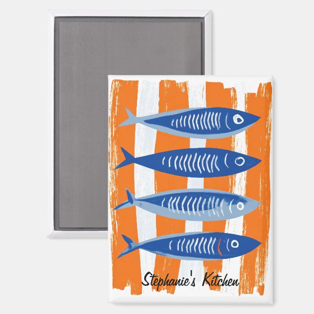 Modern Personalized Fish Kitchen  Magnet (Front/Back)