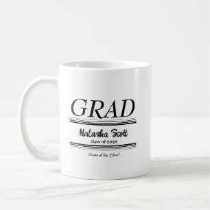 Modern Personalized grad school Graduation Coffee Mug