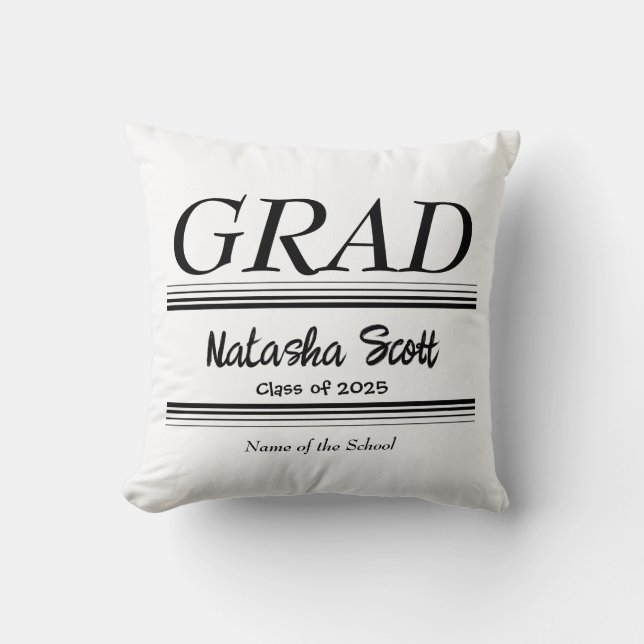 Modern Personalized grad school Graduation Cushion (Front)