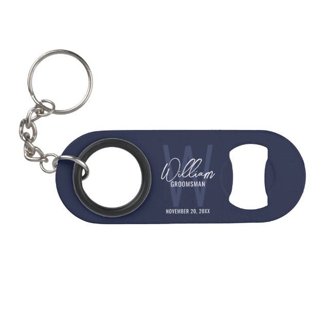 Modern Personalized Groomsman's Monogram and Name (Front (Horizontal))