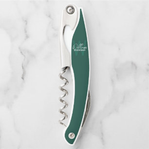 Modern Personalized Groomsman's Monogram and Name Corkscrew