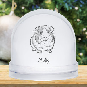 Modern Personalized Guinea Pig Christmas Snowglobe