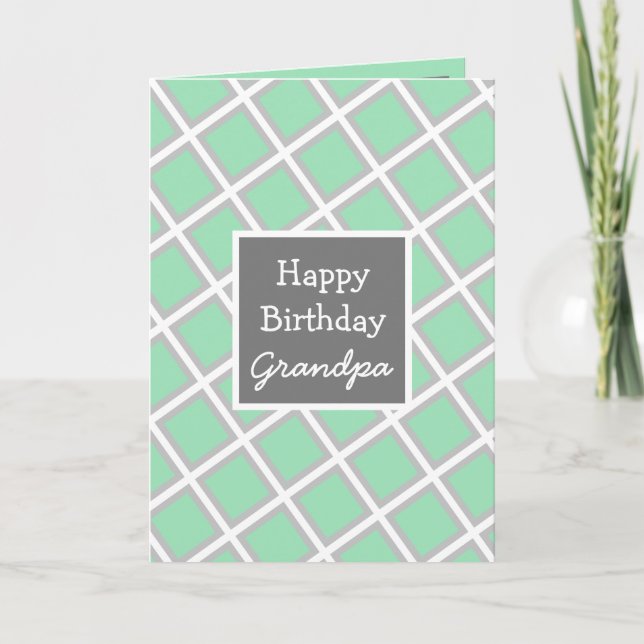 Modern Personalized Happy Birthday Grandpa Card (Front)