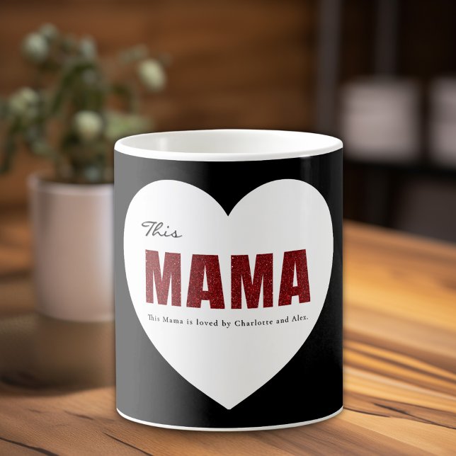 Modern Personalized Mama Heart Mug (Creator Uploaded)