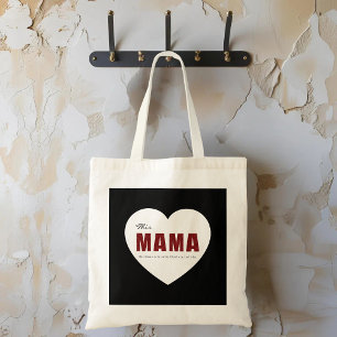 Modern Personalized Mama Heart Tote Bag