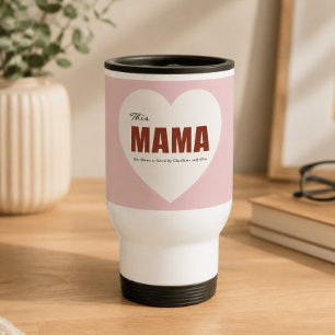 Modern Personalized Mama Heart Travel Mug