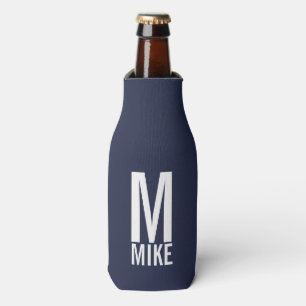 Modern Personalized Monogram and Name Bottle Cooler
