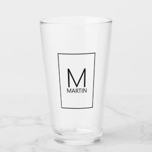 Modern Personalized Monogram and Name Glass