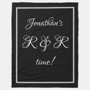 Modern Personalized Name Jonathan's R&R time Cute Fleece Blanket