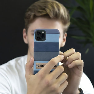 Modern Personalized Name label denim  iPhone 13 Case