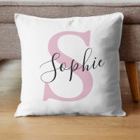 Modern Personalized Name Monogram Pink