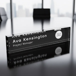 Modern Personalized Name Plate with Logo