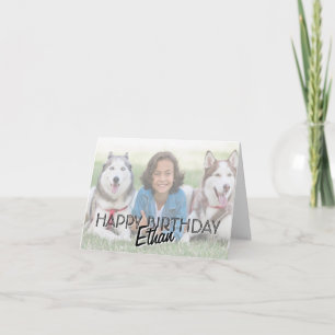 Modern Personalized Photo Birthday Card Custom