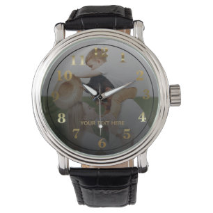 Modern Personalized Photo & Custom Text Men's Watc Watch