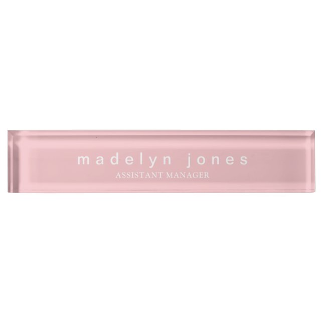 Modern Personalized Pink Nameplate (Front)