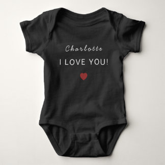 Modern Personalized Valentine Baby Bodysuit