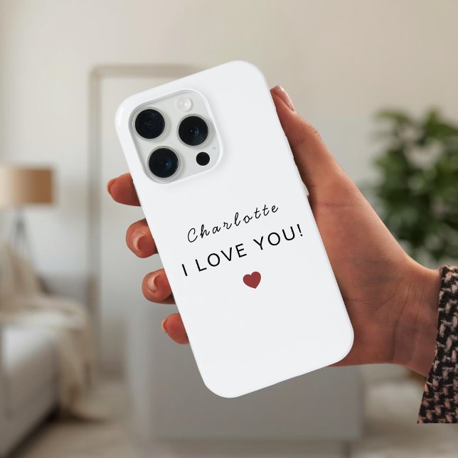 Modern Personalized Valentine – I Love You iPhone Case (Creator Uploaded)