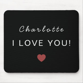 Modern Personalized Valentine Mouse Pad