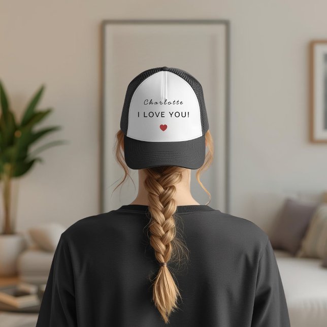 Modern Personalized Valentine Trucker Hat (Creator Uploaded)