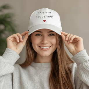 Modern Personalized Valentine Trucker Hat