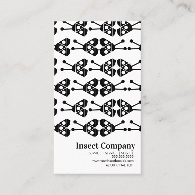 Modern Pest Control Bug Company Logo  Business Card (Front)