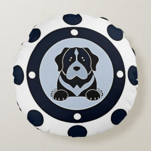 Modern Pet Art Home Décor Gift for Dog Lovers Round Cushion