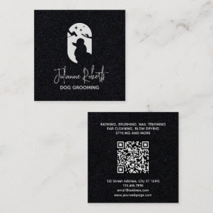 Modern pet care logo dog grooming square business card