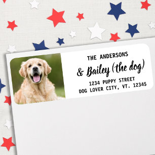 Modern Pet Dog Photo Return Address