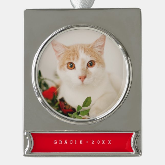 Modern Pet Holiday Ornament (Front)
