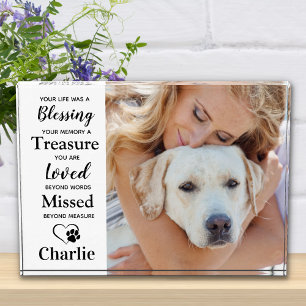 Modern Pet Loss Dog Memorial Personalised Picture Photo Block