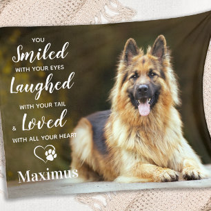 Modern Pet Loss Personalised Photo Dog Memorial Fleece Blanket