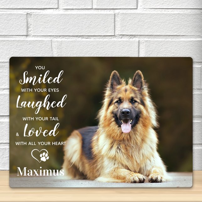 Modern Pet Loss Personalised Photo Dog Memorial Plaque (Creator Uploaded)