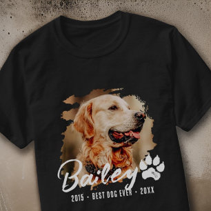 Modern Pet Memorial Best Dog Ever Custom Photo T-Shirt