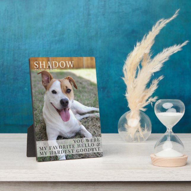 Modern Pet Memorial Dog Loss Photo Keepsake Plaque (Side)