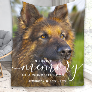 Modern Pet Memorial Personalised In Loving Memory Fleece Blanket