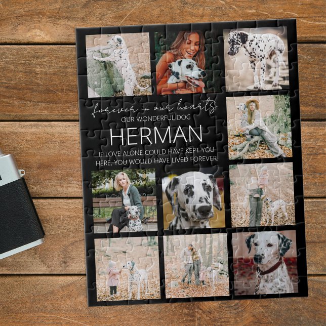 Modern Pet Memorial Photo Collage Jigsaw Puzzle (Creator Uploaded)