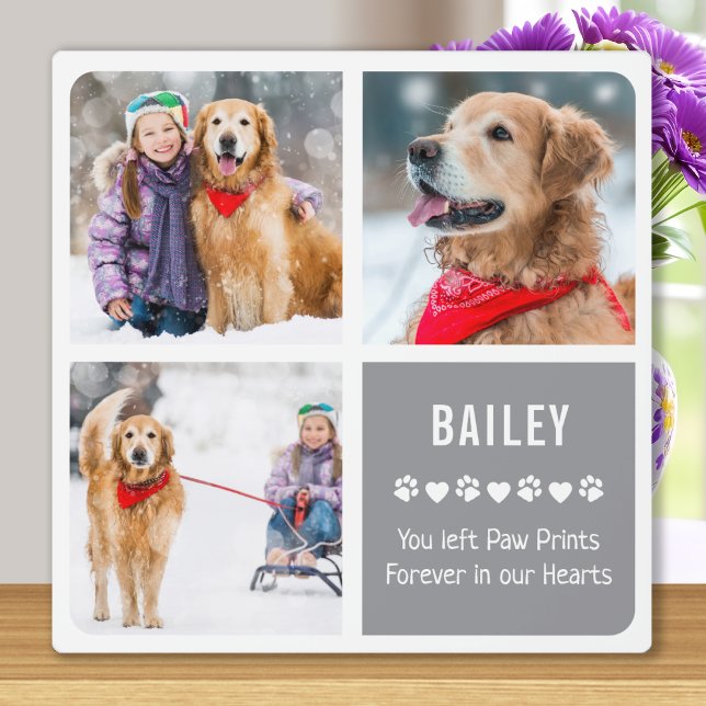 Modern Pet Memorial Photo Collage Plaque (Creator Uploaded)