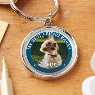 Modern Pet Photo Dog Lover Personalised Key Ring