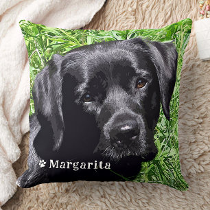 Modern Pet Photo Personalised Name Cushion