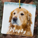 Modern Pet Photo Personalised Whimsical Dog Lover  Ceramic Ornament<br><div class="desc">Introducing our elegant and modern pet ornament, the perfect way to honour your beloved furry friend this holiday season. Our ornament features a space for a cherished photo of your pet, making it a beautiful and touching addition to your Christmas tree. Crafted with simplicity in mind, our pet ornament is...</div>