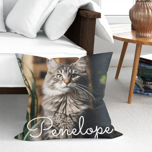 Modern Pet Photo Throw Pillow