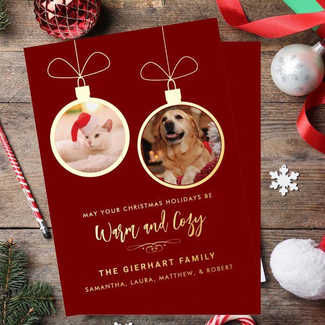 Modern Pet Photos Elegant Christmas (Modern Pet Photos Elegant Christmas Foil Holiday Card)
