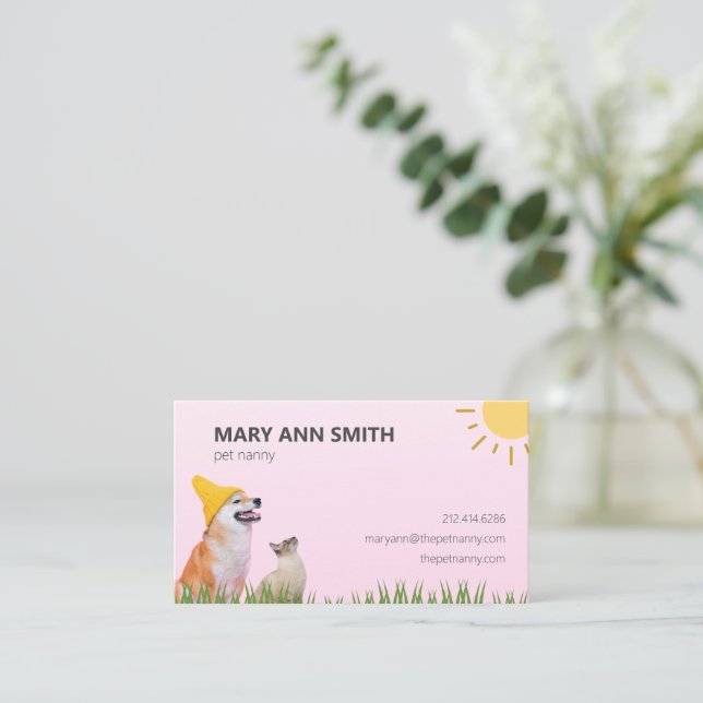 Modern Pet Professional Business Cards (Standing Front)