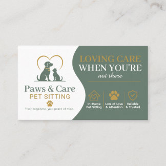 Modern Pet Sitting Business Card
